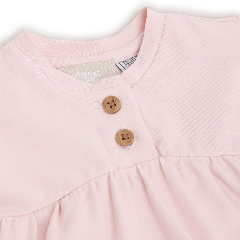Girls Medium Pink Solid Short Sleeve Top image number 2